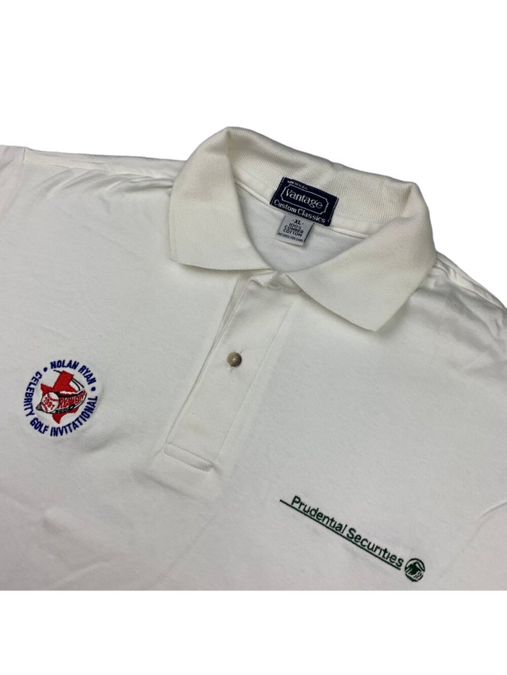 VTG Nolan Ryan 1991 Celebrity Golf Invitational Men's Polo Shirt White • USA XL